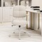Beige Leatherier Upholstered Office Chair with Cushion, Rocking and Swivel